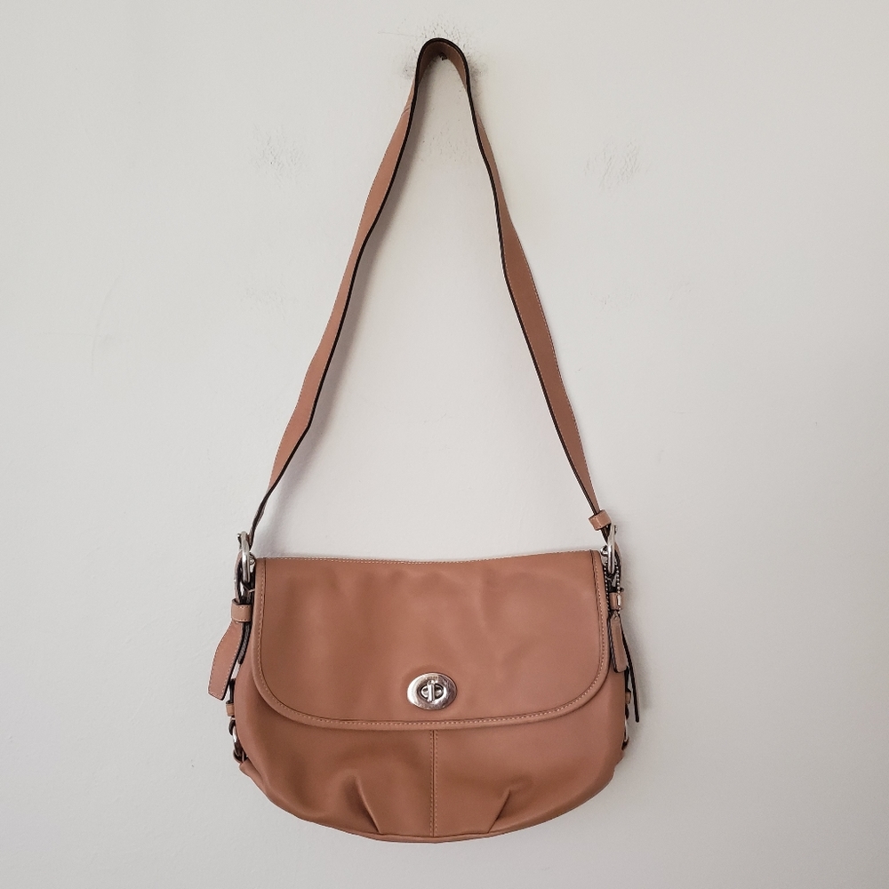 Vintage Coach Leather Legacy Shoulder Bag in Tan